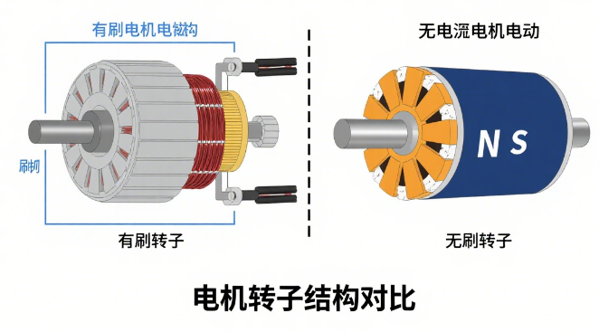 转子的区别图（AI生成）