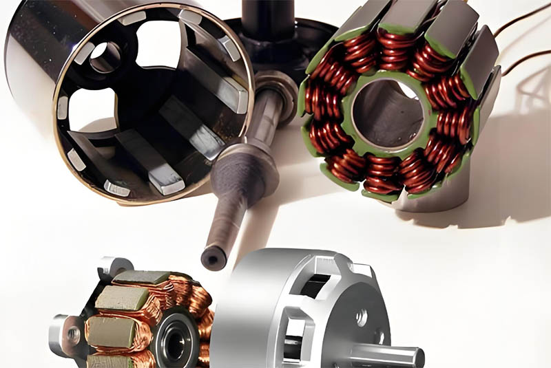 电机转子定子零部件特写图